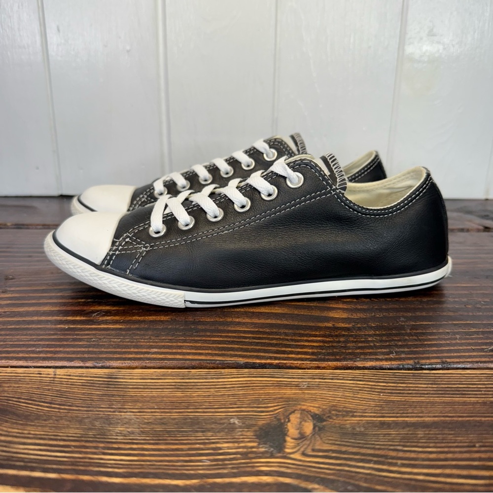 Converse Women's Black and White Leather Sneakers
